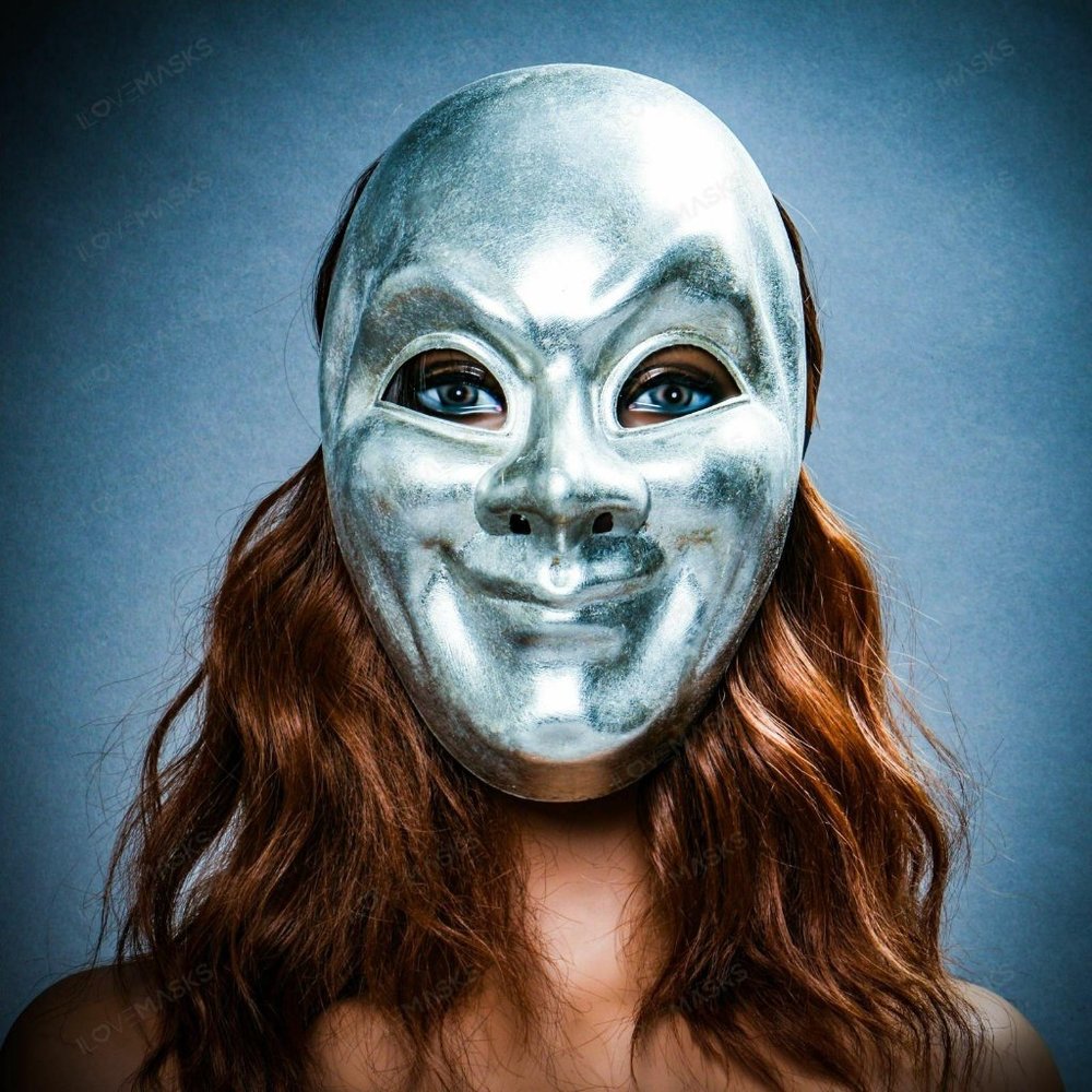 Silver Jester Venetian Halloween Masquerade Mask